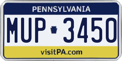 PA license plate MUP3450