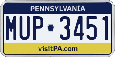 PA license plate MUP3451