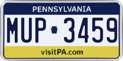 PA license plate MUP3459