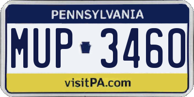 PA license plate MUP3460