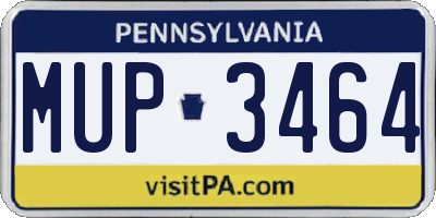 PA license plate MUP3464
