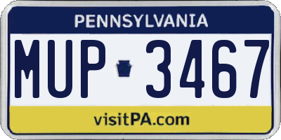 PA license plate MUP3467