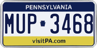 PA license plate MUP3468