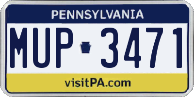 PA license plate MUP3471