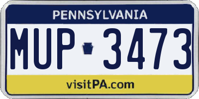 PA license plate MUP3473