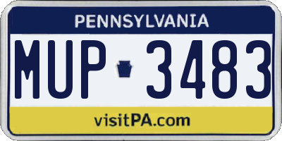 PA license plate MUP3483