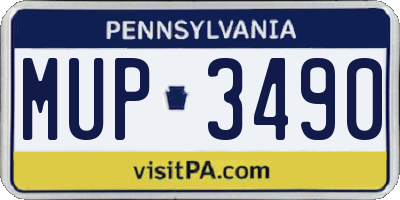 PA license plate MUP3490