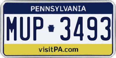 PA license plate MUP3493