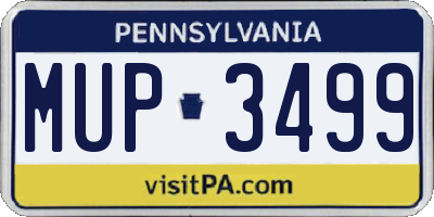 PA license plate MUP3499