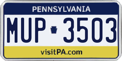 PA license plate MUP3503