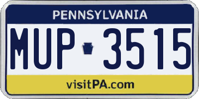 PA license plate MUP3515