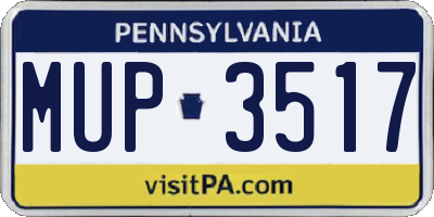 PA license plate MUP3517