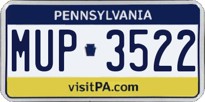 PA license plate MUP3522