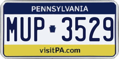 PA license plate MUP3529