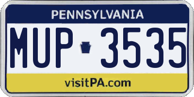 PA license plate MUP3535