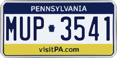 PA license plate MUP3541