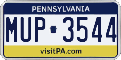 PA license plate MUP3544