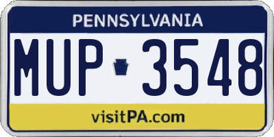 PA license plate MUP3548