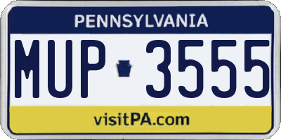 PA license plate MUP3555