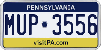 PA license plate MUP3556