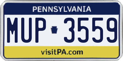 PA license plate MUP3559