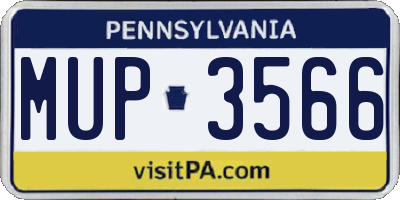 PA license plate MUP3566