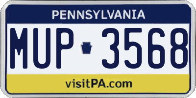 PA license plate MUP3568
