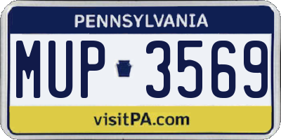 PA license plate MUP3569