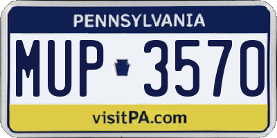 PA license plate MUP3570
