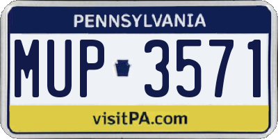 PA license plate MUP3571