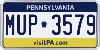 PA license plate MUP3579