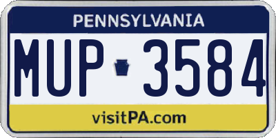 PA license plate MUP3584