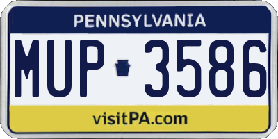 PA license plate MUP3586