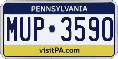 PA license plate MUP3590