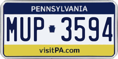 PA license plate MUP3594