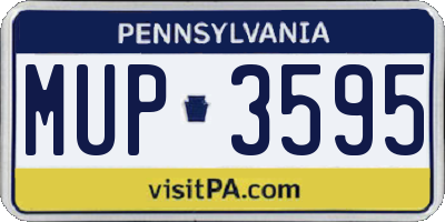 PA license plate MUP3595