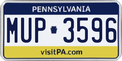 PA license plate MUP3596