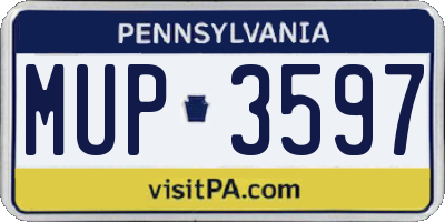 PA license plate MUP3597