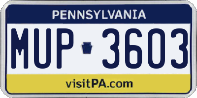 PA license plate MUP3603