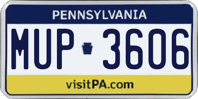 PA license plate MUP3606
