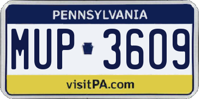 PA license plate MUP3609