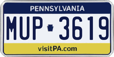 PA license plate MUP3619