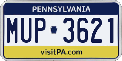PA license plate MUP3621