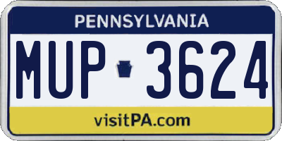PA license plate MUP3624