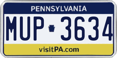 PA license plate MUP3634
