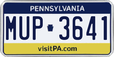 PA license plate MUP3641