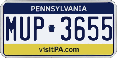 PA license plate MUP3655