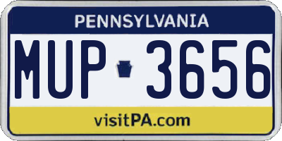 PA license plate MUP3656