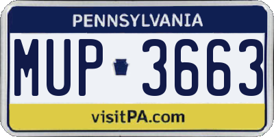 PA license plate MUP3663