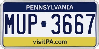 PA license plate MUP3667